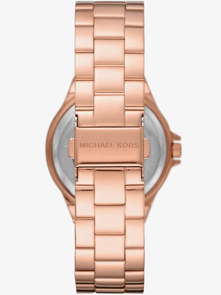 Michael Kors Ladies Lennox Rose Gold Plated Logo Watch MK7230