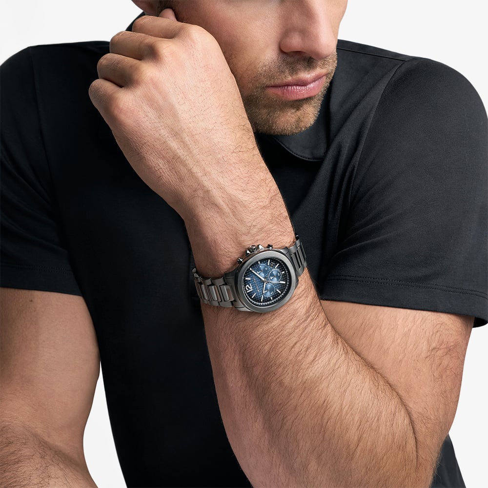 Michael Kors Mens Sage Blue Dial Grey Chronograph Watch MK9213