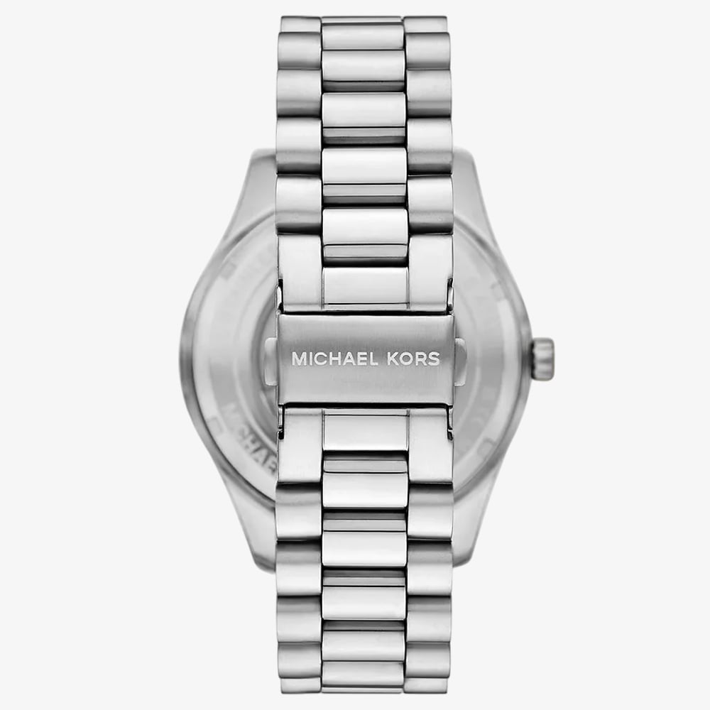 Michael Kors Mens Lexington Silver Chronograph Red Dial Watch MK9242
