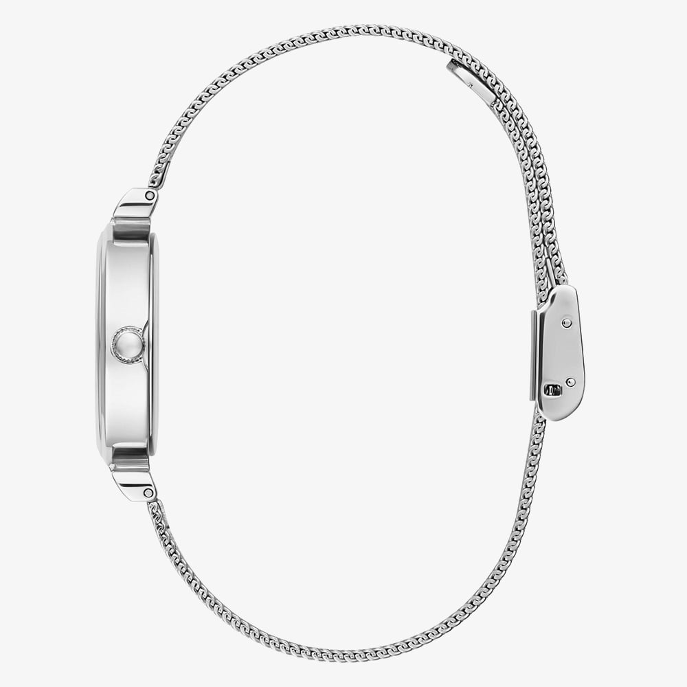 Guess Ladies Array Silver Mother Of Pearl Crystal Watch GW0471L1