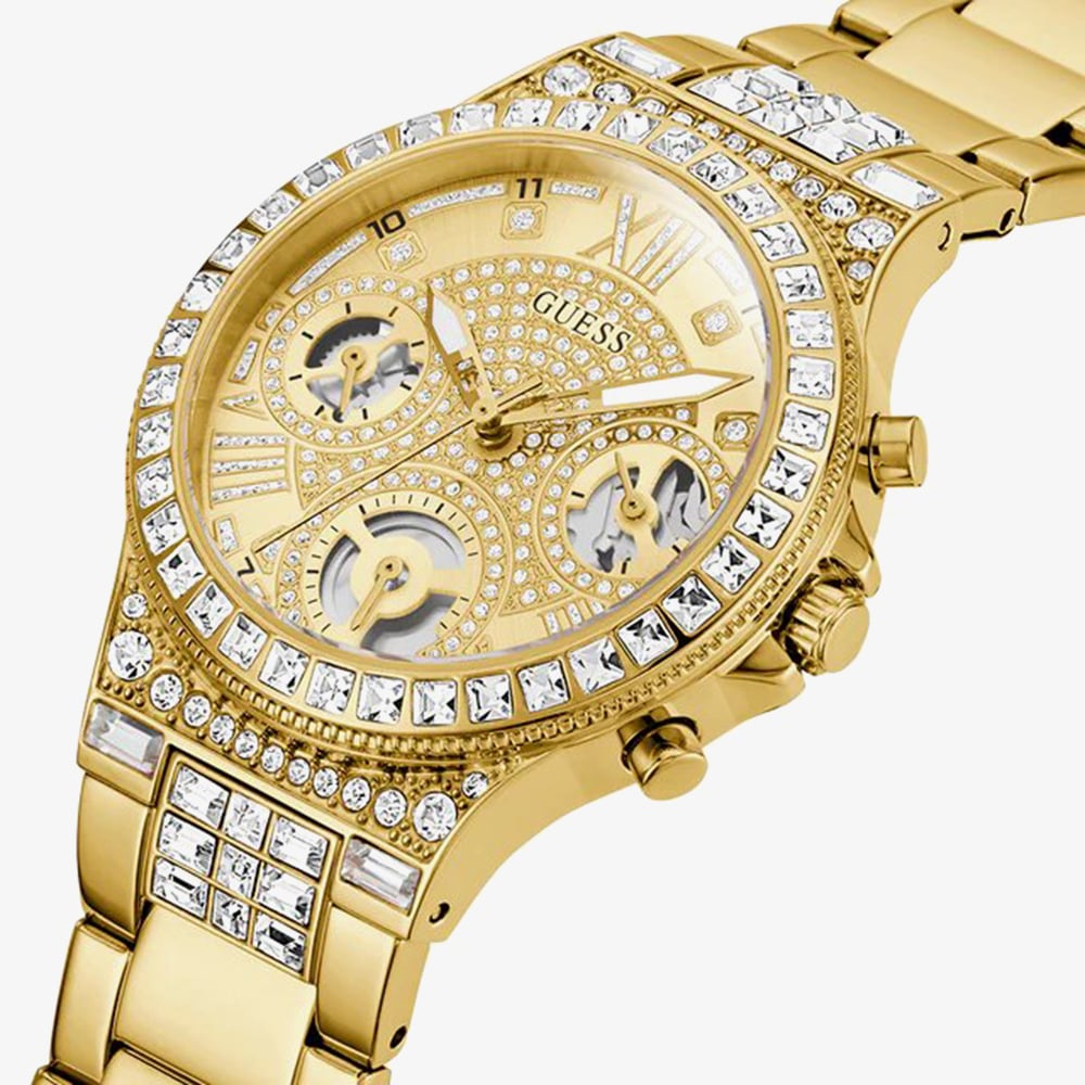Guess Ladies Moonlight Gold Tone Crystals Watch GW0320L2
