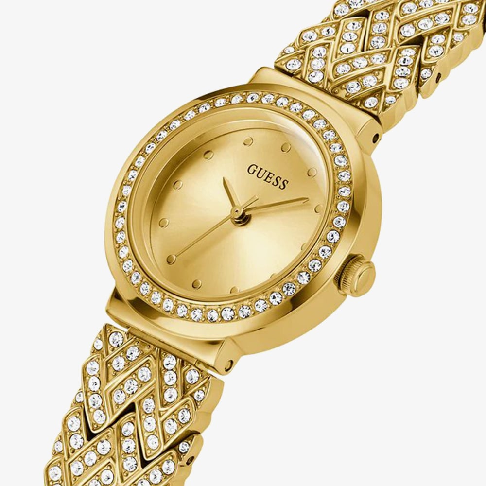 Guess Ladies Treasure Gold Tone Crystal Watch GW0476L2