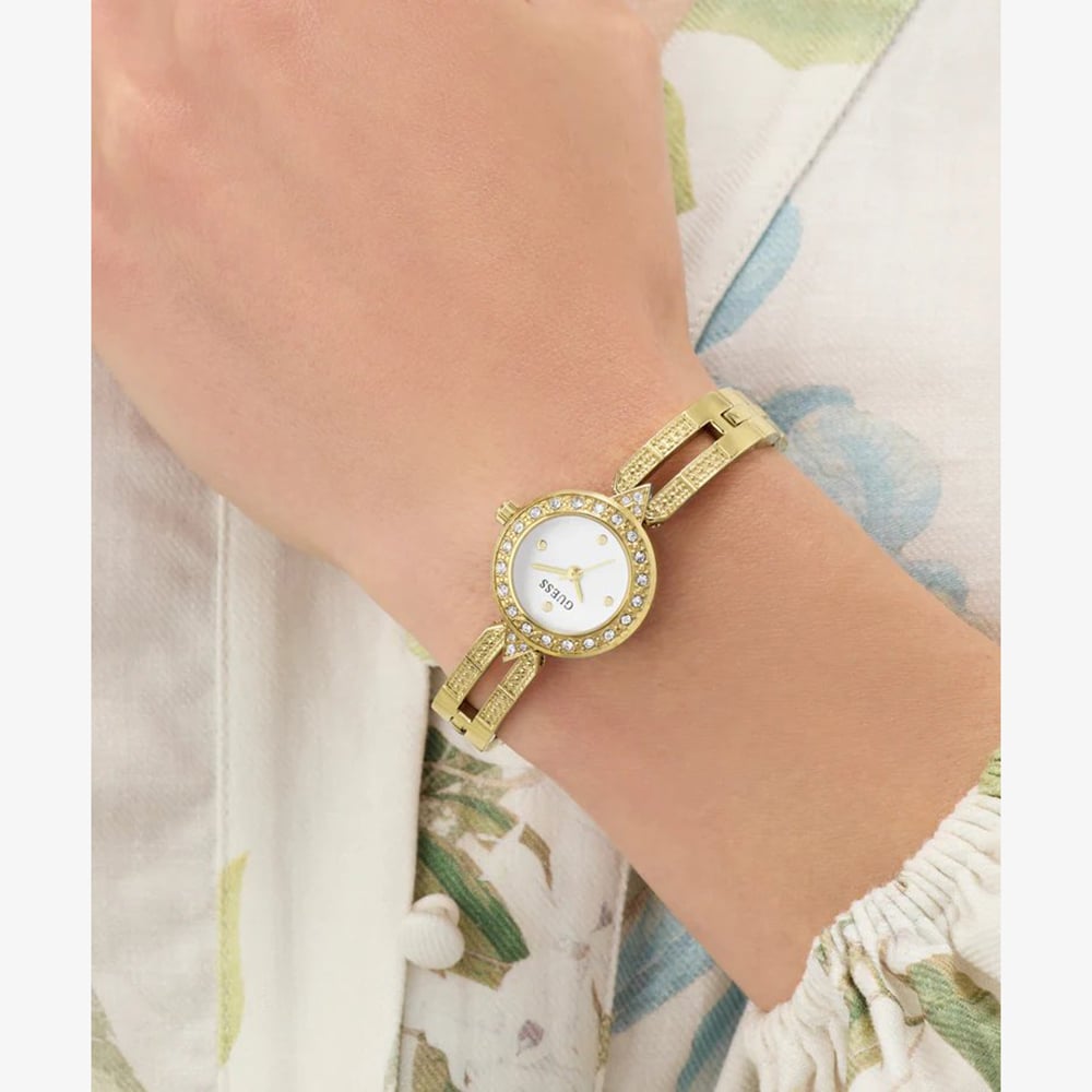 Guess Ladies Cassidy Gold Tone Bangle Watch GW1016L2