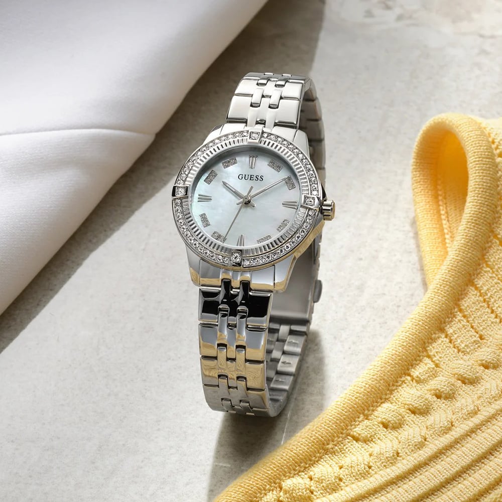 Guess Ladies Colette Silver Crystal Bracelet Watch GW1027L1