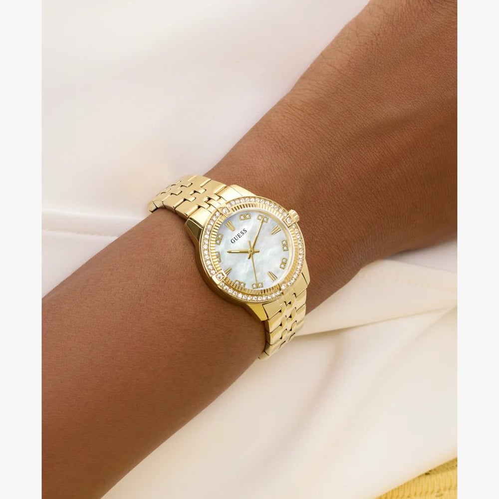 Guess Ladies Colette Gold Tone Crystal Bracelet Watch GW1027L2