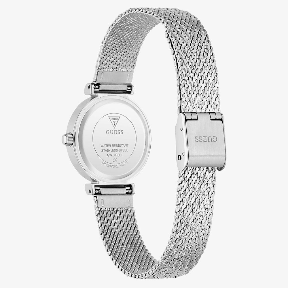 Guess Ladies Louisa Silver Mesh Bracelet Watch GW1086L1