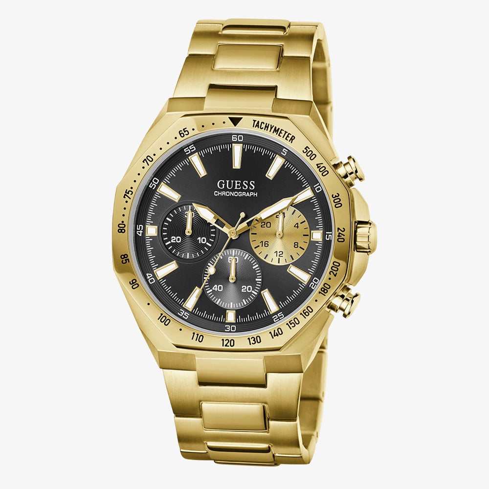Guess Mens Blake Gold & Black Bracelet Watch GW1122G2