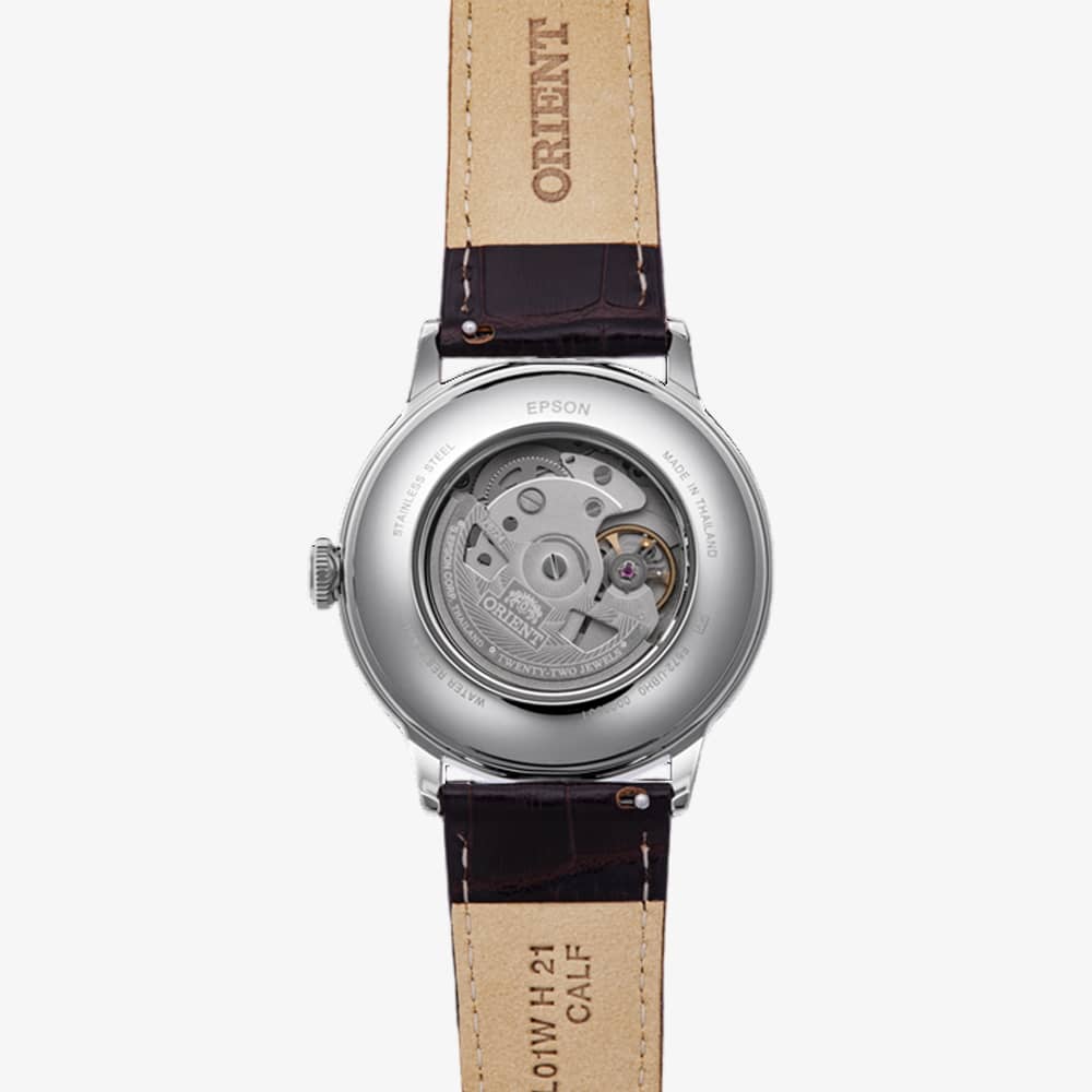 Orient Mens Bambino Mint Green Dial Leather Strap Watch RA-AC0023E