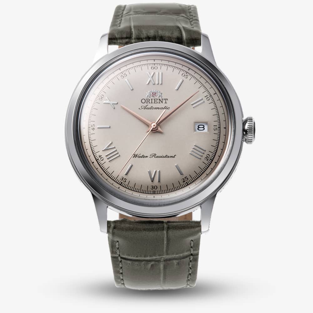 Orient Mens Bambino Beige Dial Leather Strap Watch RA-AC0025N
