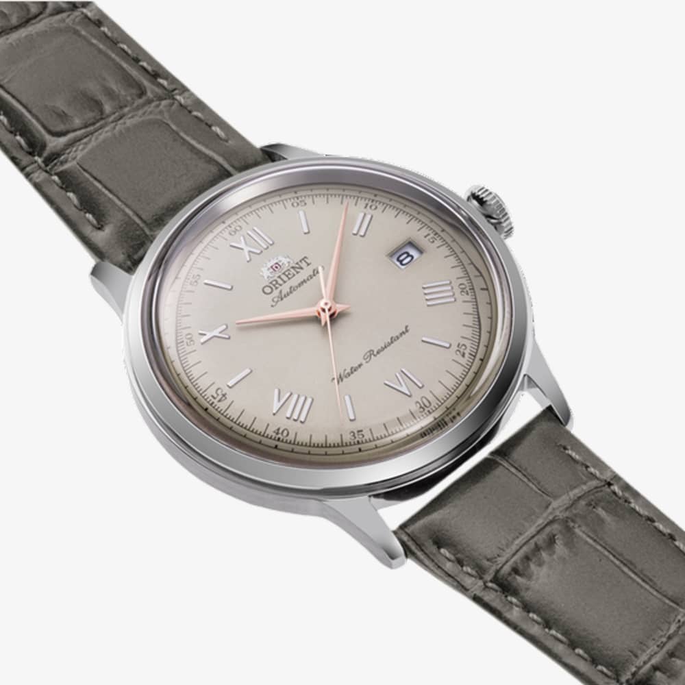 Orient Mens Bambino Beige Dial Leather Strap Watch RA-AC0025N