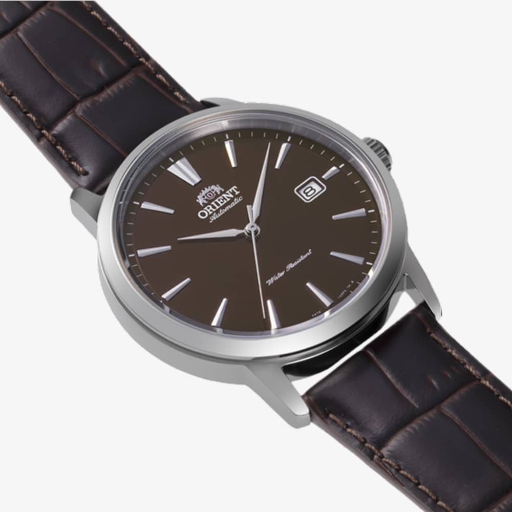 Orient Mens AC0F Brown Dial Leather Strap Watch RA-AC0F17Y