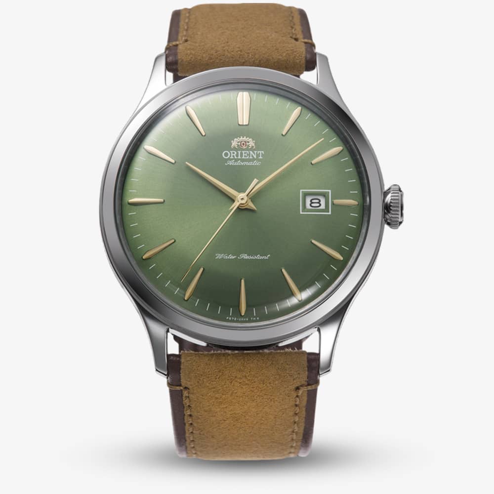 Orient Mens Bambino Green Dial Leather Strap Watch RA-AC0P01E