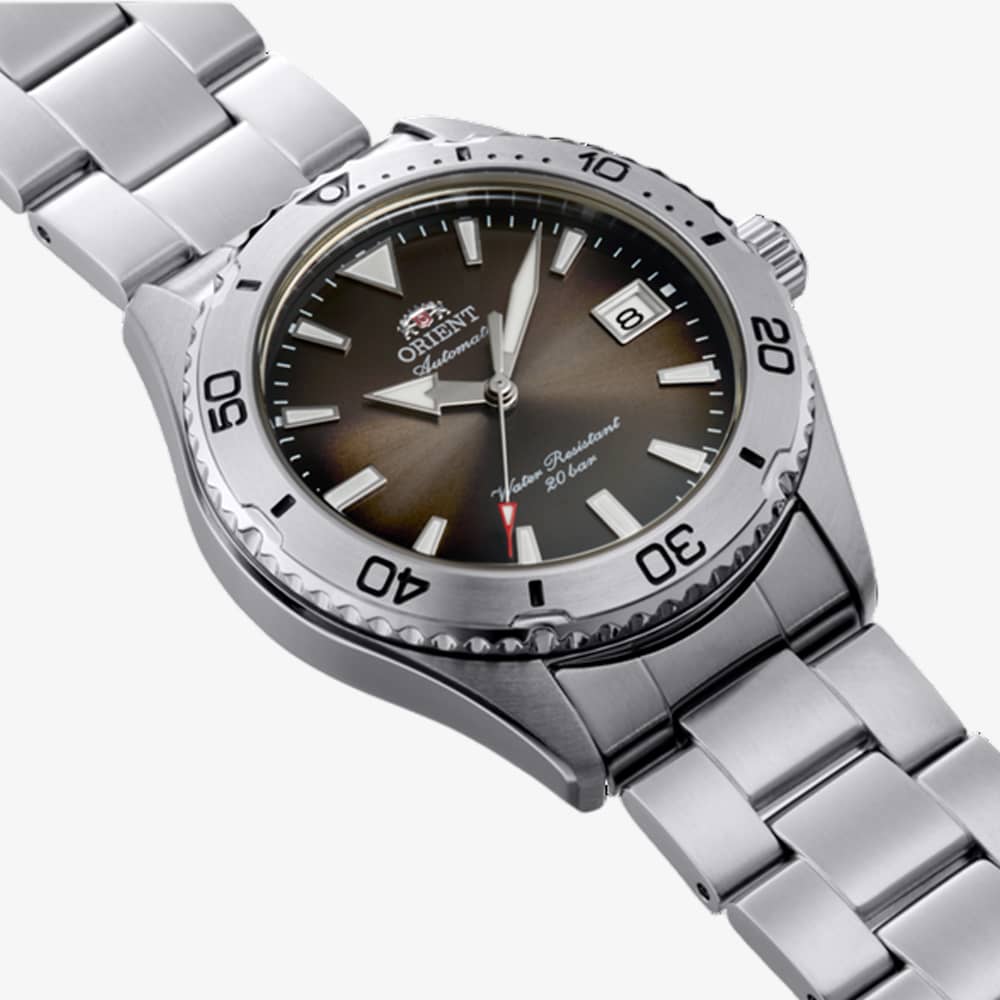 Orient Mens Mako 40 Brown Dial Bracelet Watch RA-AC0Q15Y