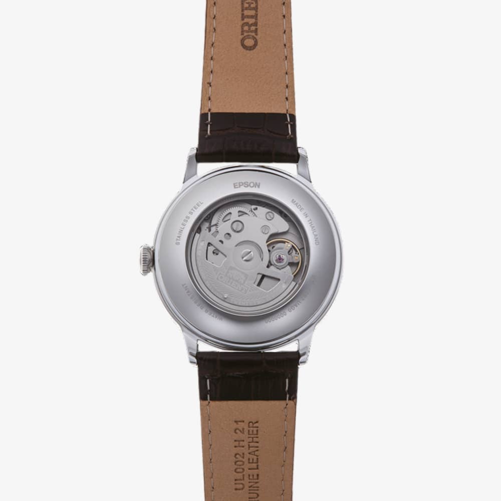 Orient Mens Classic Bambino Cream Dial Leather Strap Watch RA-AK0702Y