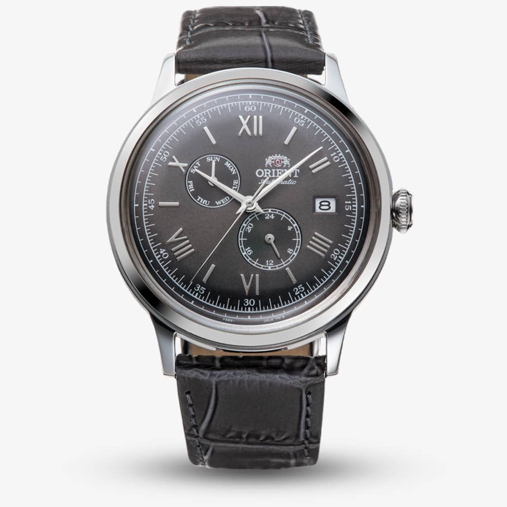 Orient  Mens Classic Bambino Grey Dial Leather Strap Watch RA-AK0704N