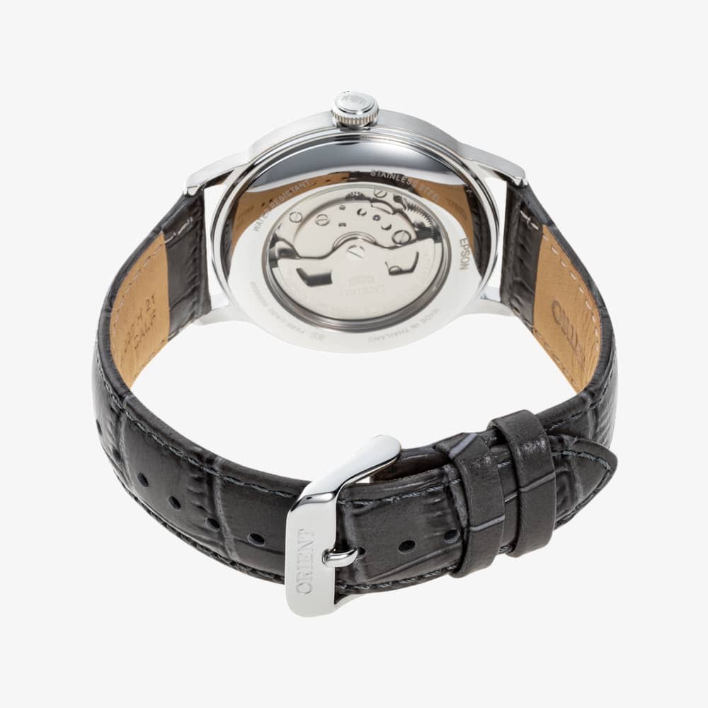 Orient  Mens Classic Bambino Grey Dial Leather Strap Watch RA-AK0704N