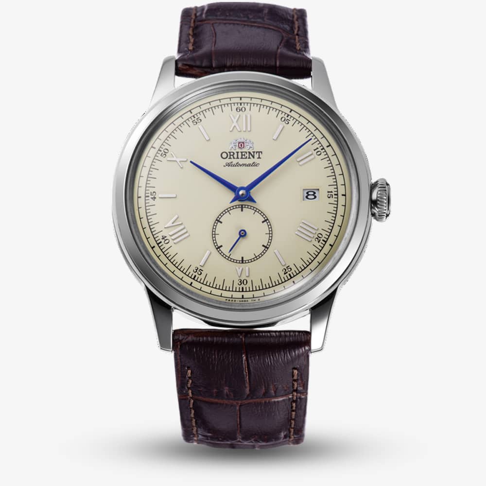 Orient Mens Bambino Small Seconds Ivory Dial Leather Strap Watch RA-AP0105Y