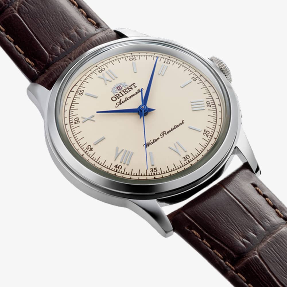 Orient Mens Classic Bambino Ivory Dial Leather Strap Watch RA-BB0003Y