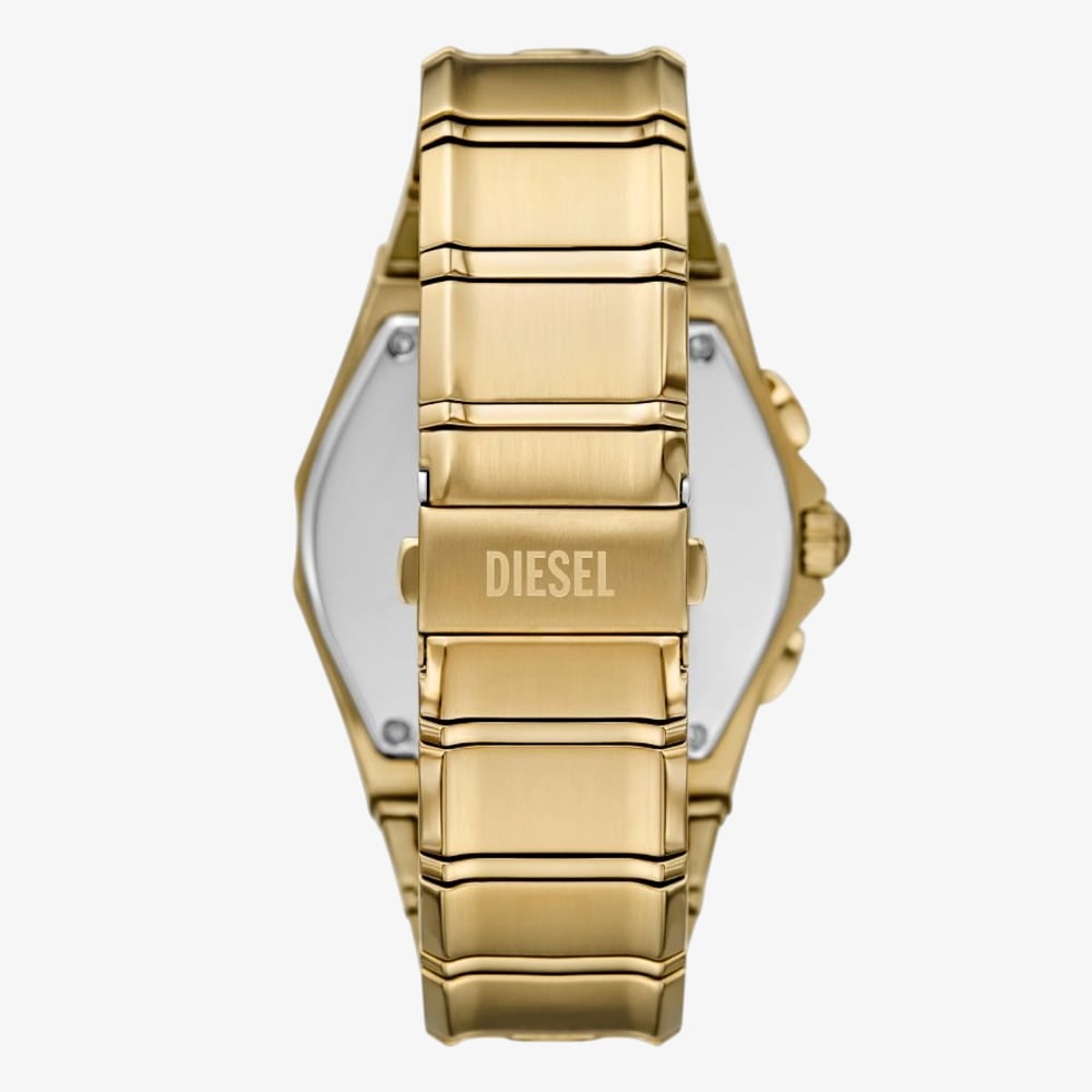 Diesel Mens D-Curve Gold Plated Chronograph Dial Watch DZ4695