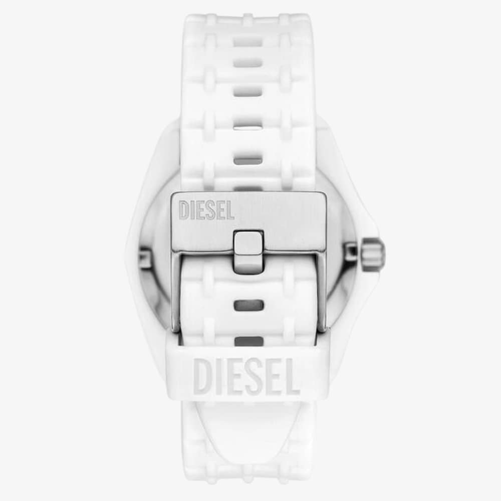 Diesel Mens Stinger White Dial Rubber Strap Watch DZ2244