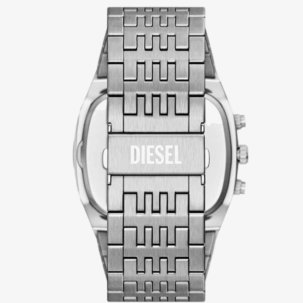Diesel Mens Spiked Cushion Blue Chronograph Dial Bracelet Watch DZ4725