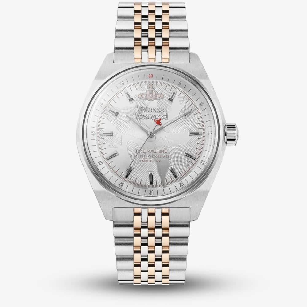 Product photograph of Vivienne Westwood Lady Sydenham Two Tone Silver Dial Watch Vv251wssr from The Jewel Hut
