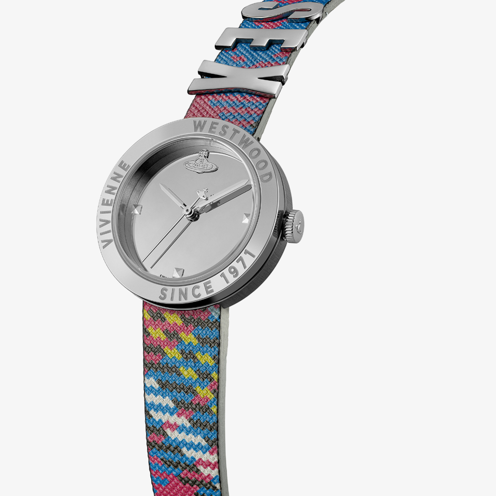 Vivienne Westwood Ladies Rebel Fabric Strap Watch VV303SLMT 