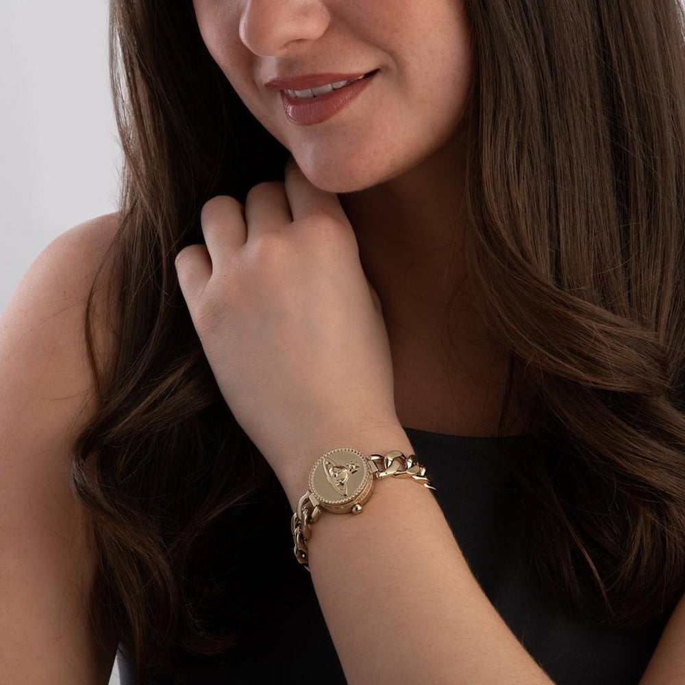 Vivienne Westwood Ladies Orb Gold Button Watch VV323CPGD