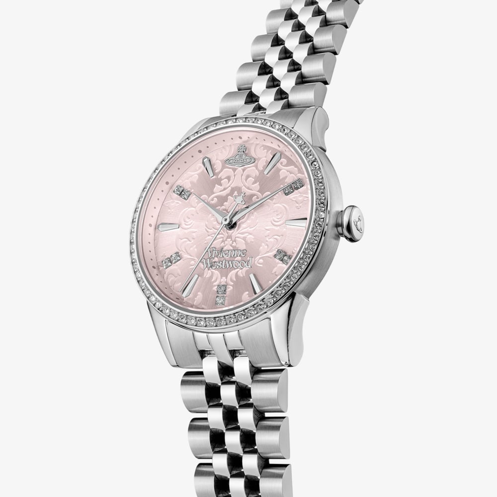 Vivienne Westwood Ladies Little Wallace Pink Patterned Dial Watch VV327PKSL