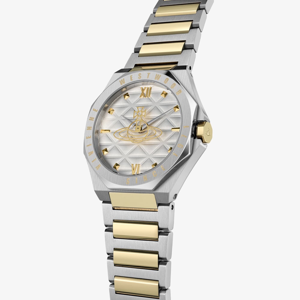 Vivienne Westwood Mens Aldgate Two Tone Silver Dial Watch VV344SWSG