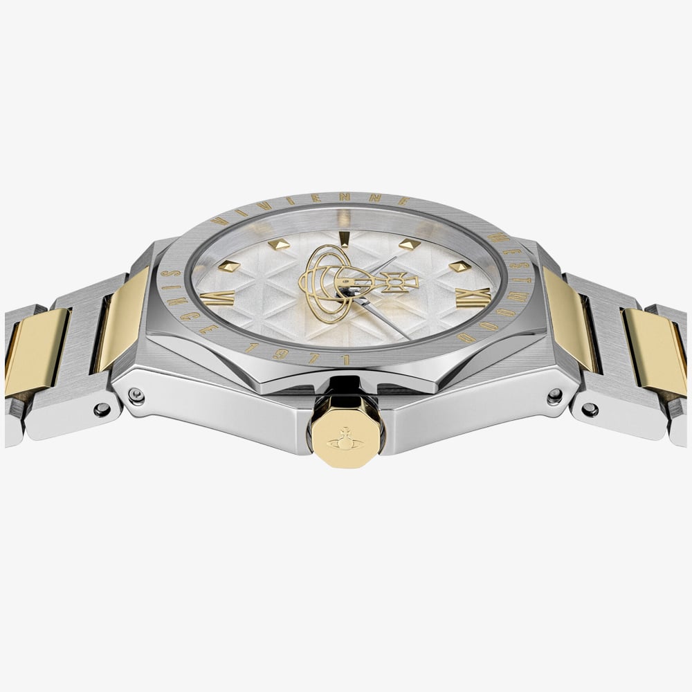 Vivienne Westwood Mens Aldgate Two Tone Silver Dial Watch VV344SWSG