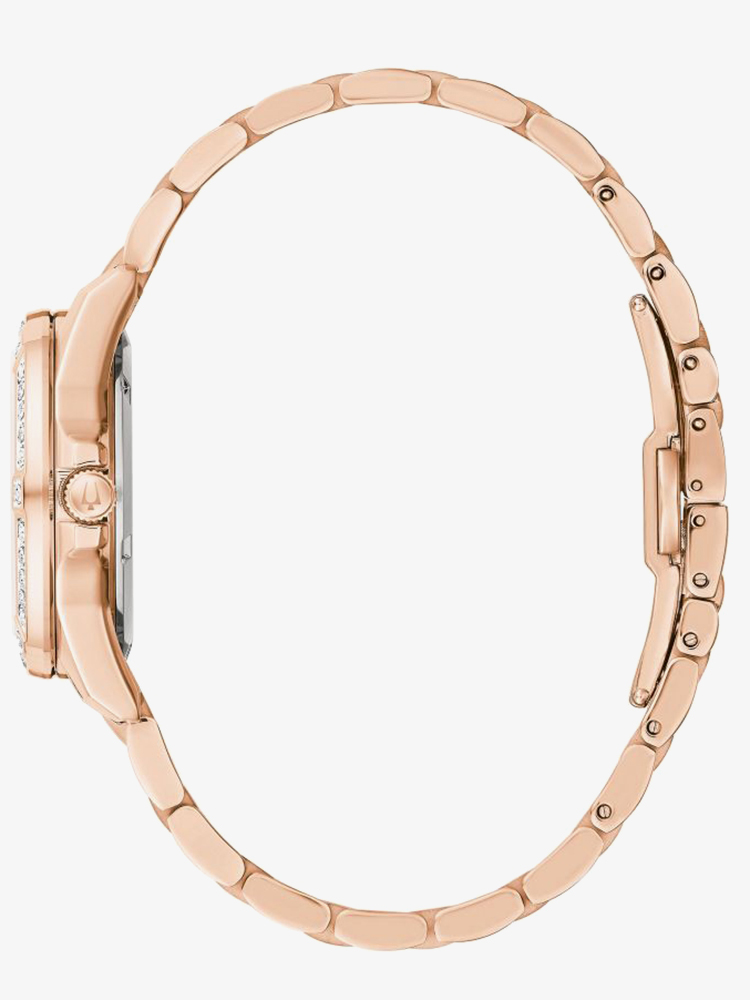 Bulova Ladies Marine Star Rose Gold Plated Watch 98R295