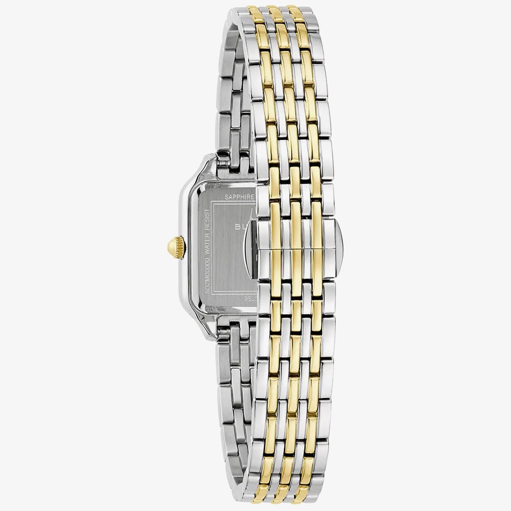 Bulova Ladies Sutton Square Two Colour Bracelet Watch 98L330