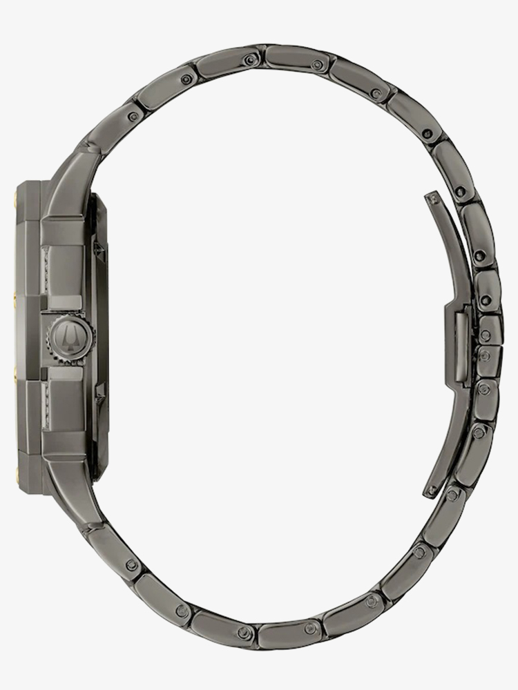 Bulova Mens Octava Crystal Gunmetal Grey Watch 98A293