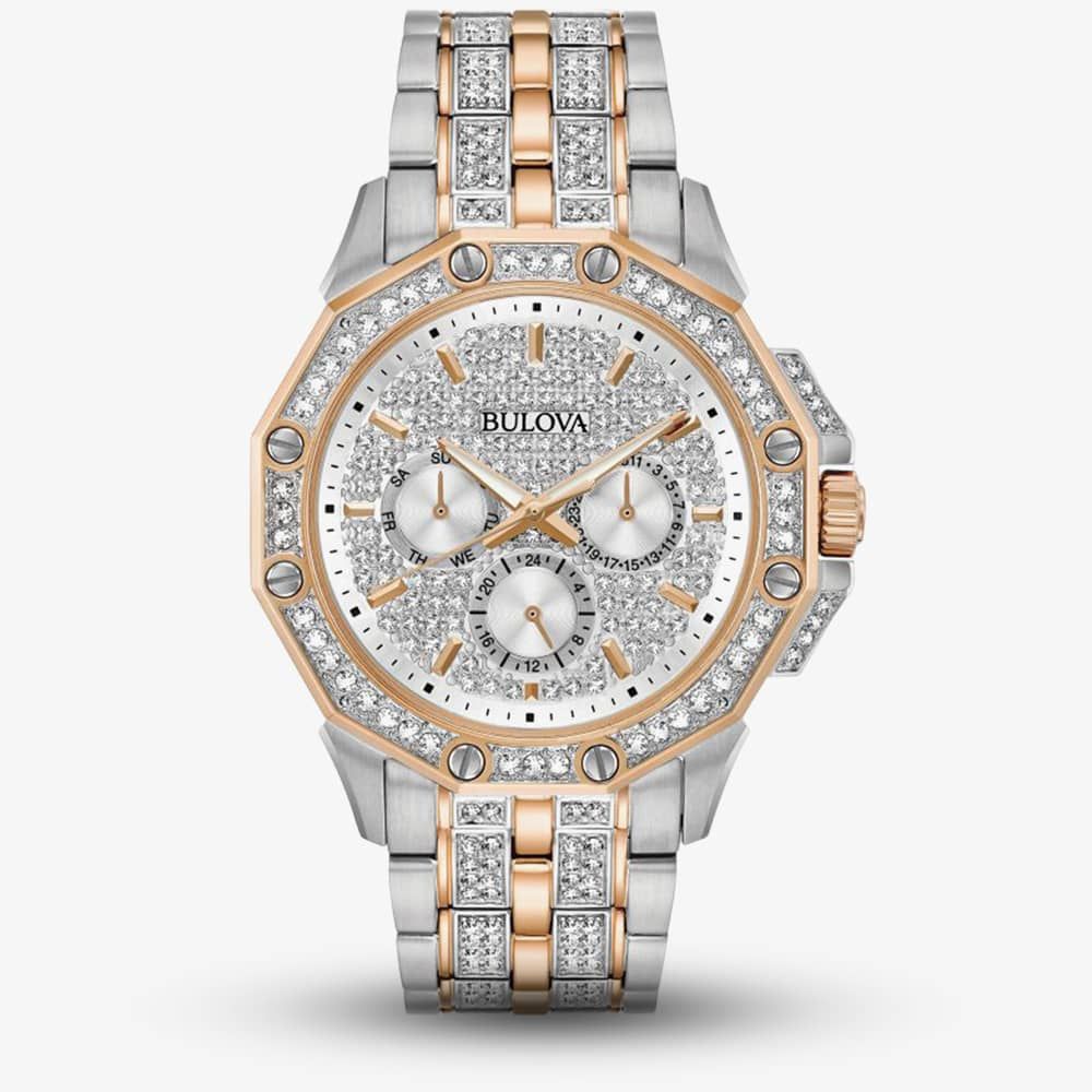 Bulova Mens Octava Two Tone Rose Gold Plated Automatic Watch 98C1