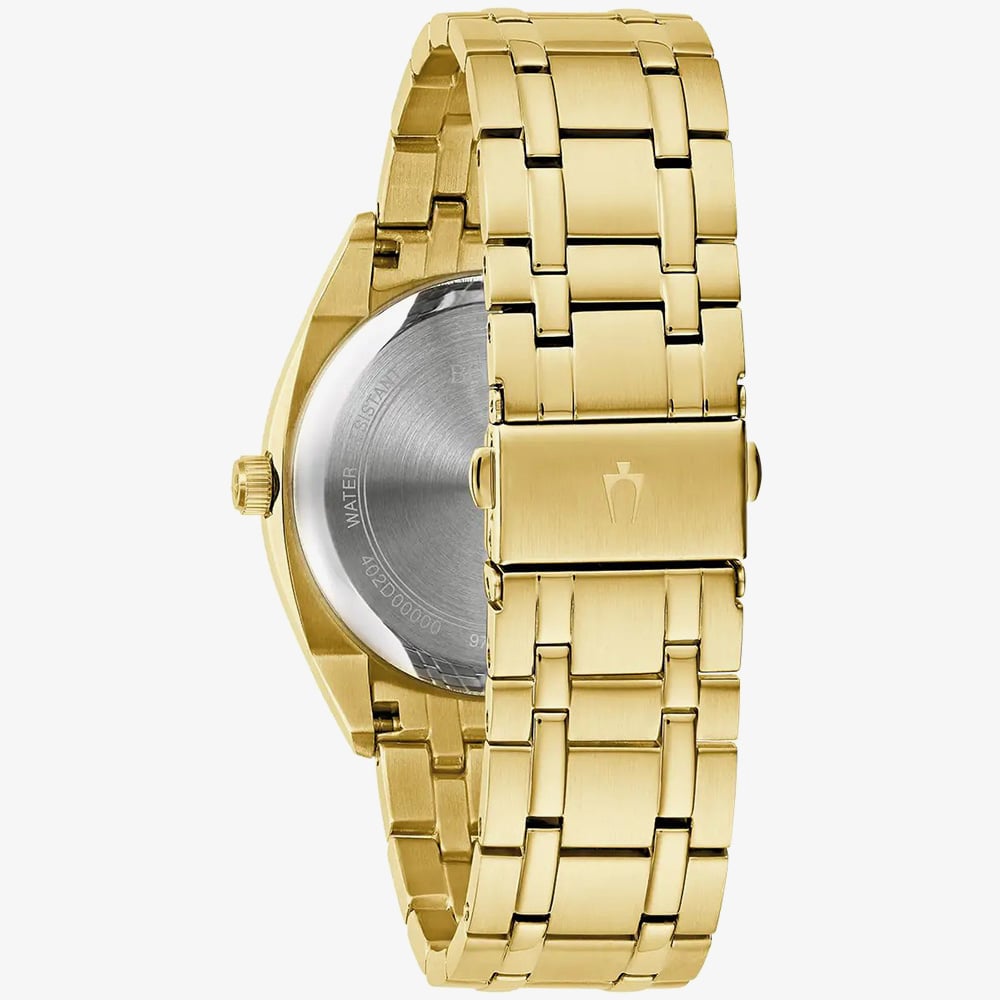 Bulova Mens Surveyor Gold Tone Bracelet Watch 97C115