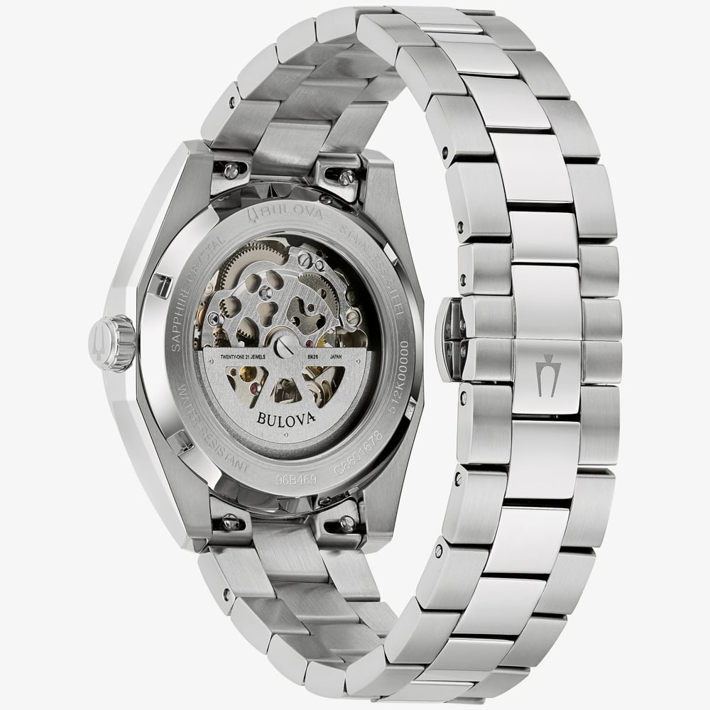 Bulova Mens Surveyor Automatic Light Blue Dial Watch 96B469