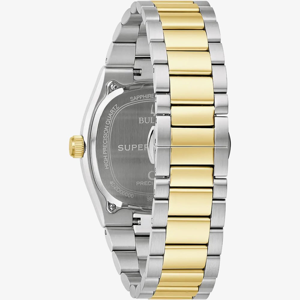 Bulova Mens Super Seville Two Tone Blue Dial Watch 98B462