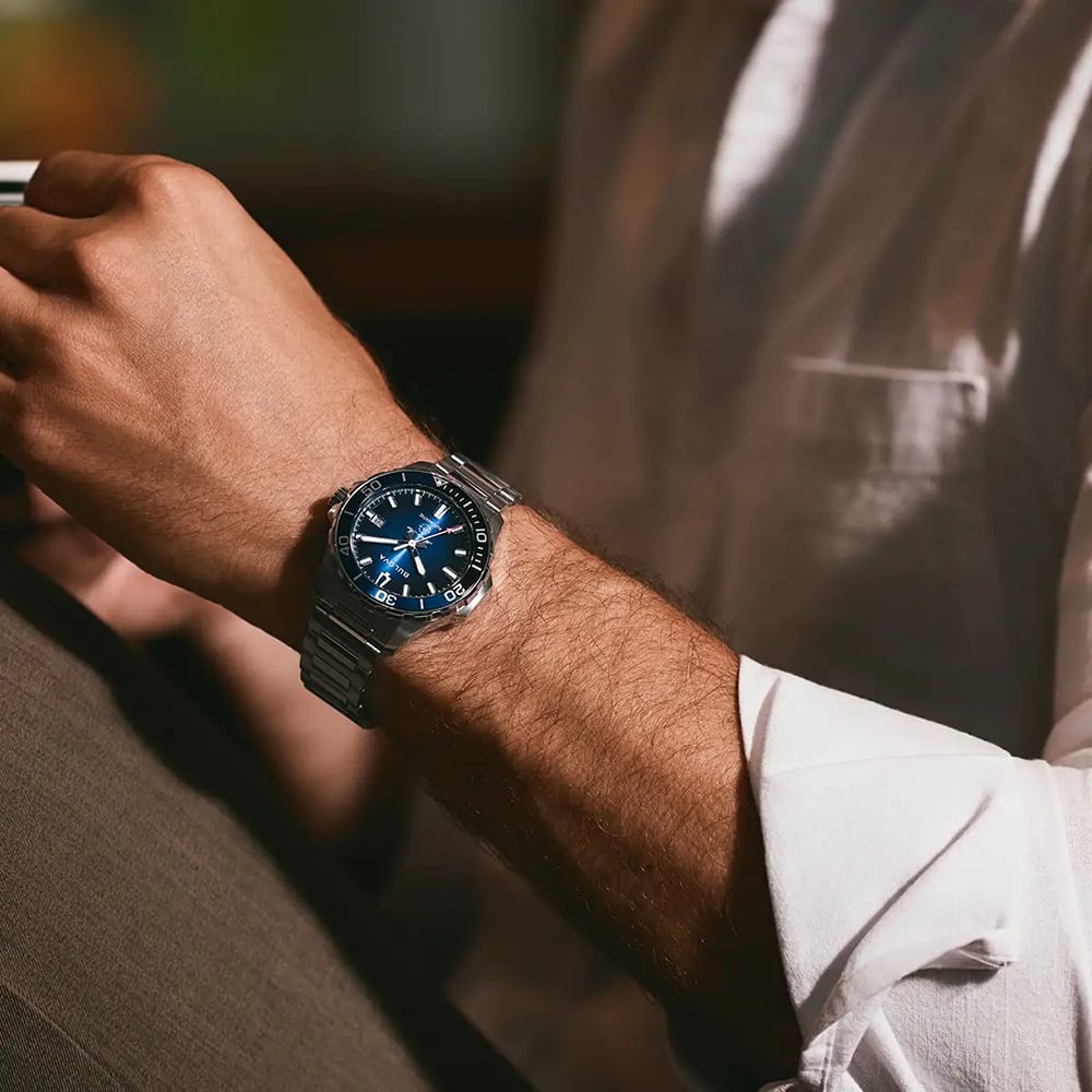 Bulova Mens Marine Star Blue Bracelet Watch 98B466