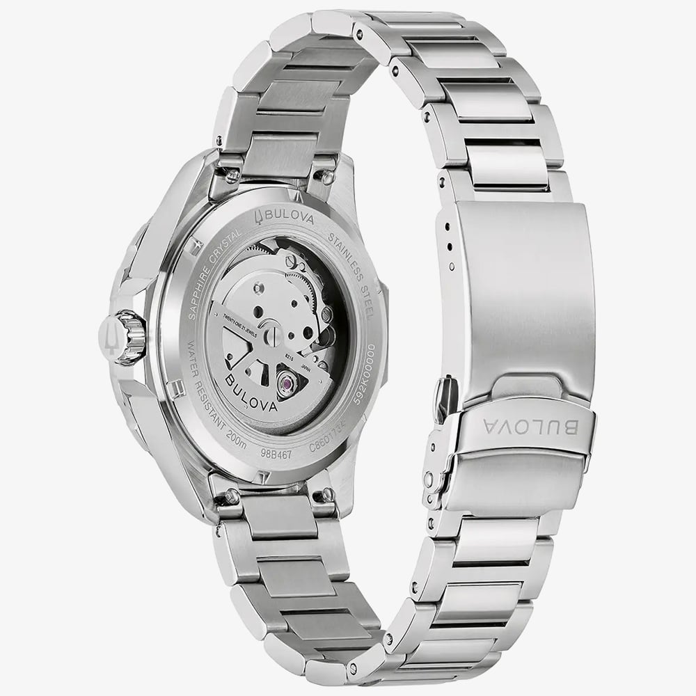 Bulova Mens Marine Star Green Dial Two Colour Bracelet Watch 98B467