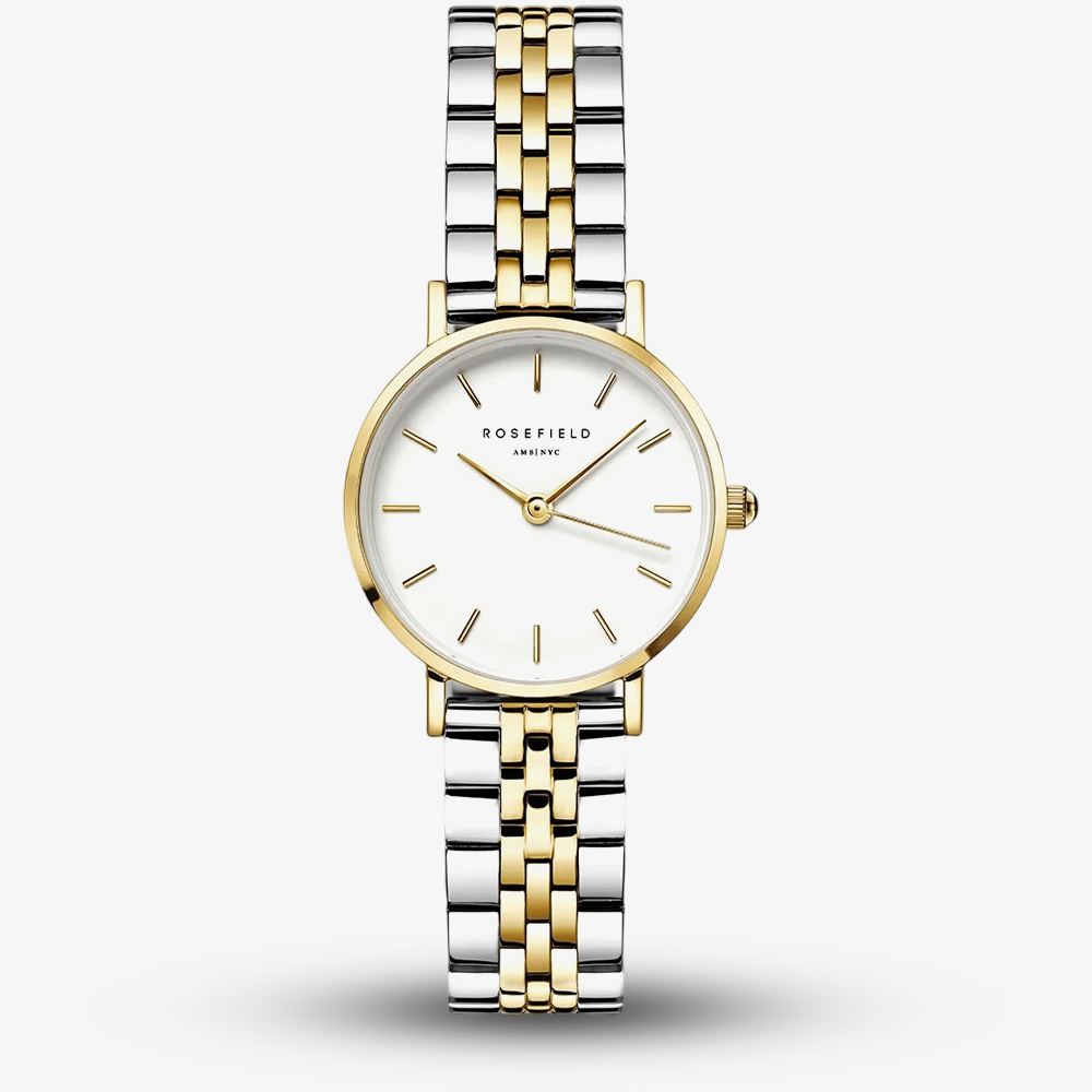ROSEFIELD Ladies Small Edit Silver Dial Two Tone Bracelet Watch 26SGD-269