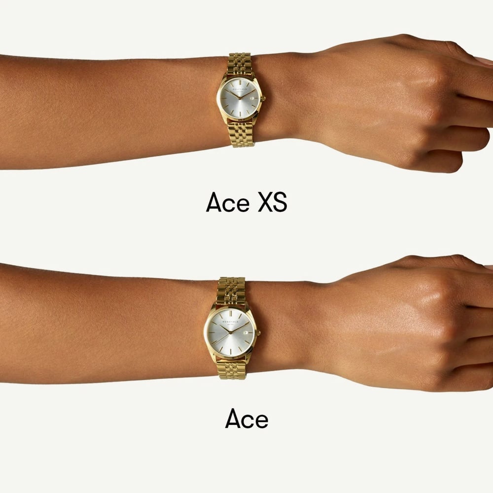 ROSEFIELD Ladies Ace XS White Dial Golden Bracelet Watch ASGSG-A15
