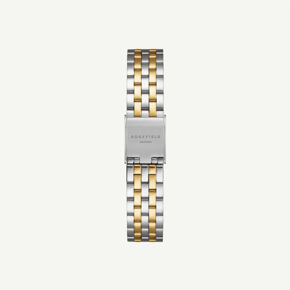 ROSEFIELD Ladies Boxelle White Dial Two Tone Bracelet Watch BWDSG-B03