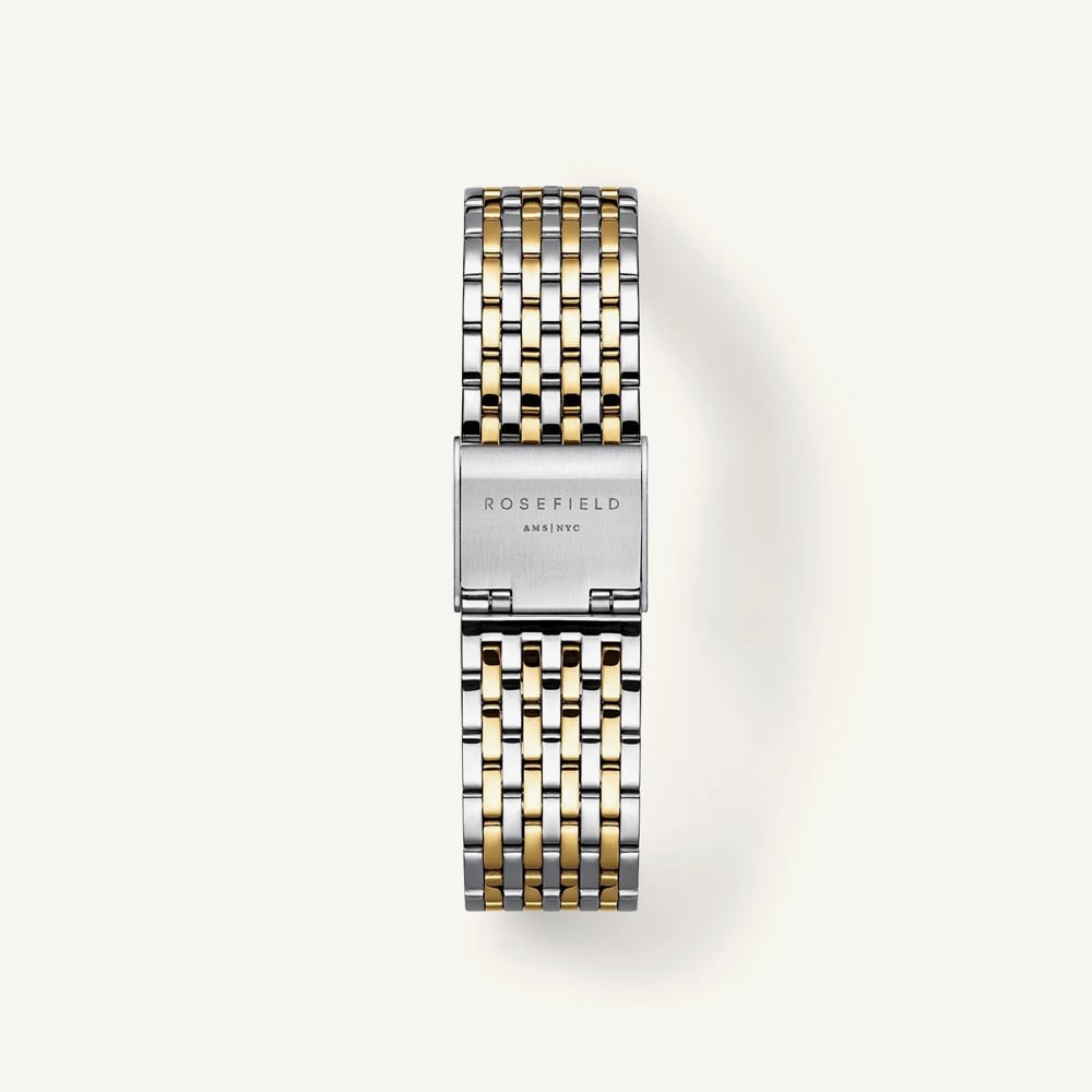 ROSEFIELD Ladies Heirloom White Dial Two Tone Bracelet Watch HWDSG-H03