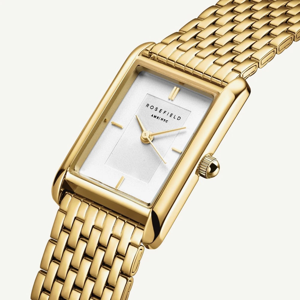 ROSEFIELD Ladies Heirloom White Dial Golden Bracelet Watch HWGSG-H01