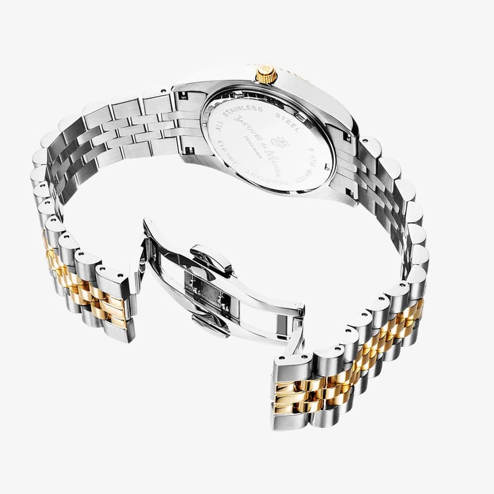 Jacques du Manoir Ladies Inspiration Classic Gold Dial Two-Tone Stainless Steel Bracelet Watch JWG02202