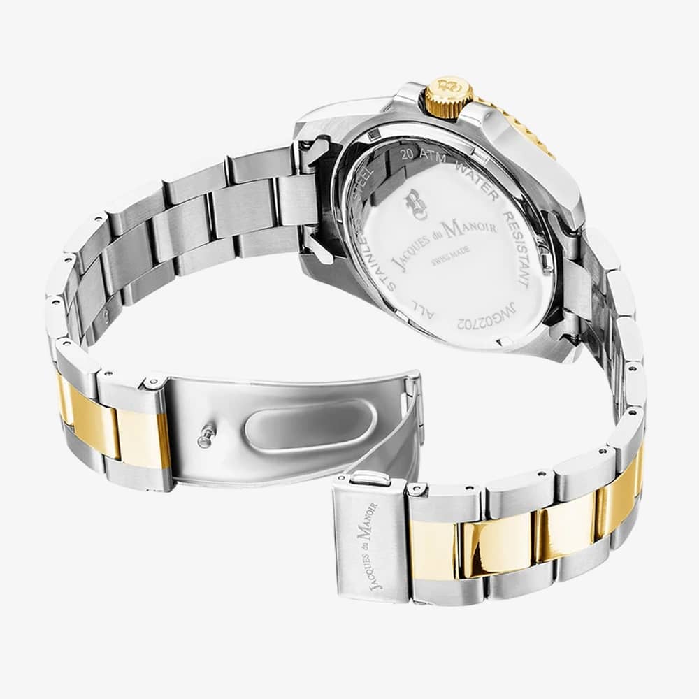 Jacques du Manoir Mens Inspiration Business Green Dial Two Tone Stainless Steel Bracelet Watch JWG03004