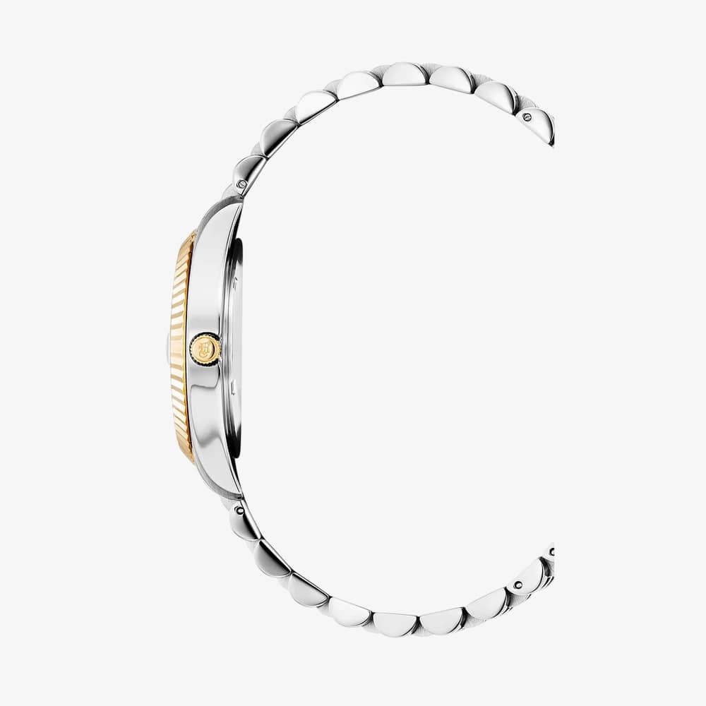 Jacques du Manoir Ladies Inspiration Roman White Mother Of Pearl Dial Two Tone Stainless Steel Bracelet Watch JWL01303