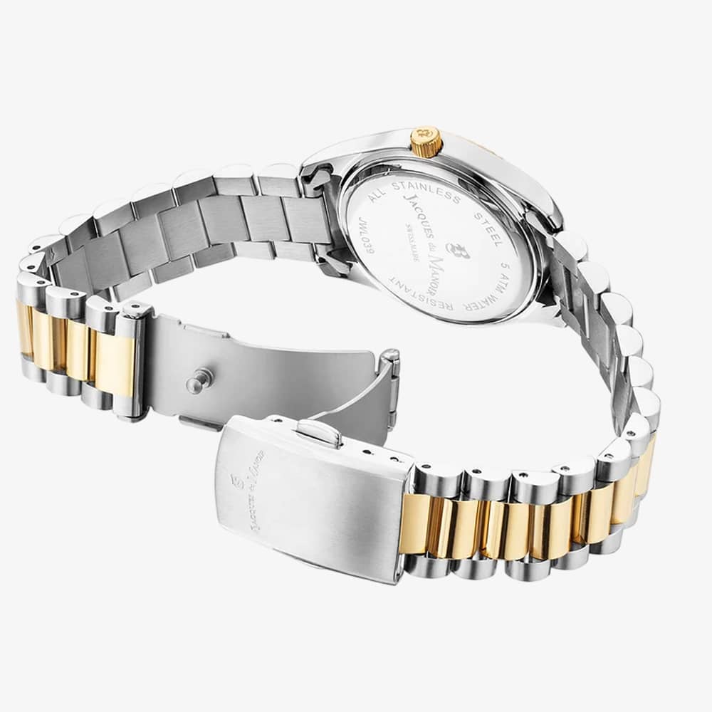 Jacques du Manoir Ladies Inspiration Prime Silver Dial Two Tone Stainless Steel Bracelet Watch JWL03905