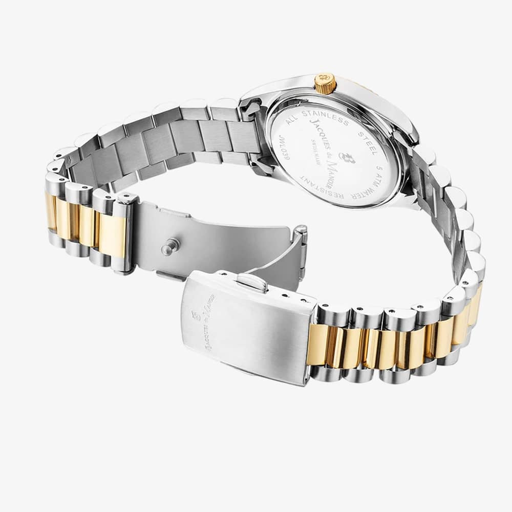 Jacques du Manoir Ladies Inspiration Prime Black Dial Two Tone Stainless Steel Bracelet Watch JWL03906